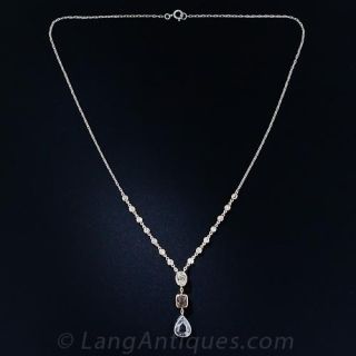 Three Diamond Pendant Necklace