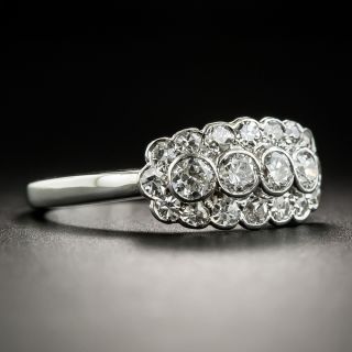 Three-Row Diamond Platinum Band Ring