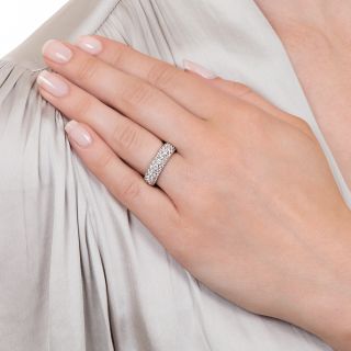 Three Row Domed Diamond Band Ring