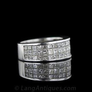 Three-Row Invisibly Set PrincessDiamond Half-Band