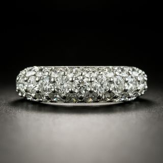 Three-Row Platinum Diamond Pavé Dome Band Ring - 1