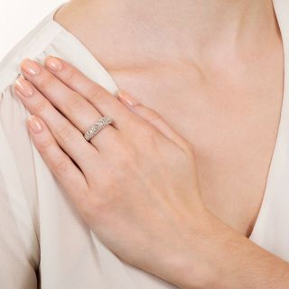 Three-Row Rose-Cut Diamond Dome Ring 