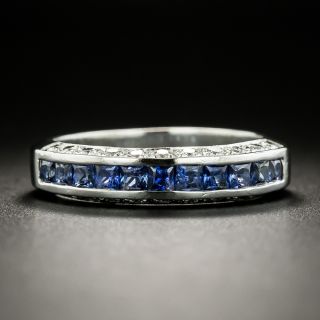 Three-Row Sapphire and Diamond Band - 2