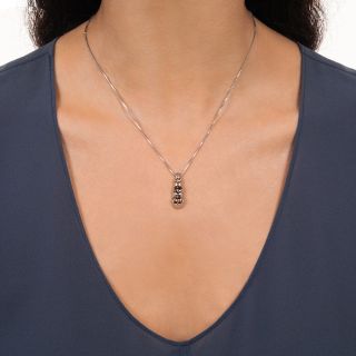 Three-Stone 1.50 Carat Natural Brown Diamond Necklace