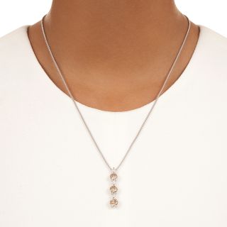 Three-Stone 2.51 Carat Fancy Color Diamond Pendant Necklace