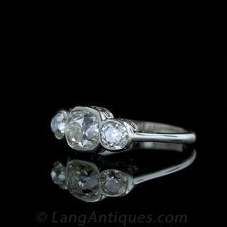 Three Stone Cushion Cut Diamond