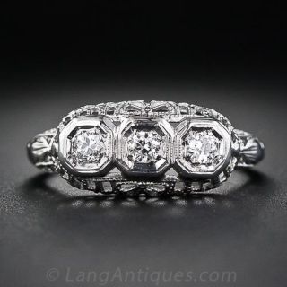 Three-Stone Diamond Vintage Ring