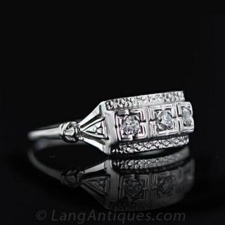 Three Stone Vintage Diamond Ring