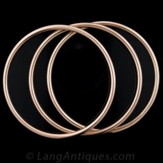 Three Vintage 9K Rose Gold Bangle Bracelets