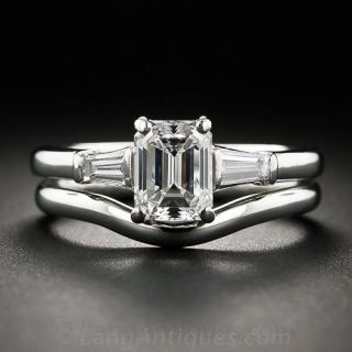 Tiffany & Co. 1.07 Carat Emerald Cut Diamond Wedding Set
