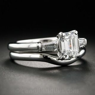 Tiffany & Co. 1.07 Carat Emerald Cut Diamond Wedding Set