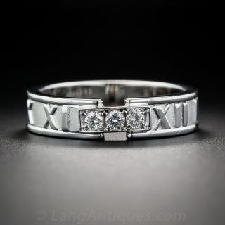 Tiffany & Co. 18K White Gold and Diamond Atlas Band - Size 9 3/4