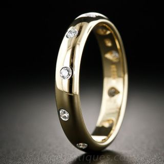 Tiffany & Co. 18K Yellow Gold and Platinum Diamond Wedding Band