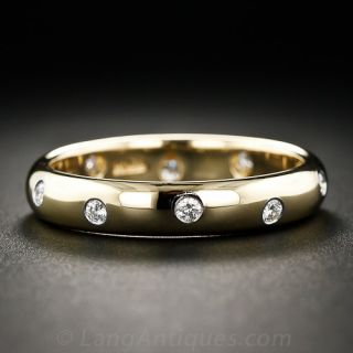 Tiffany & Co. 18K Yellow Gold and Platinum Diamond Wedding Band