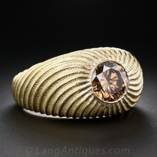Tiffany & Co. 2.29 Carat Natural Color Diamond Gent's Ring by Schlumberger 