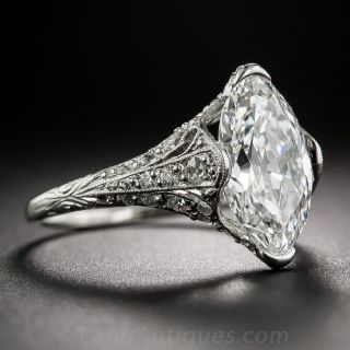 Tiffany & Co. 3.14 Carat 'Moval' Diamond Edwardian Ring - GIA F-VVS2