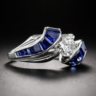 Tiffany & Co. .70 Carat Diamond and Sapphire Ring