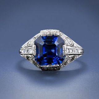 Tiffany & Co. Art Deco Sapphire and Diamond Ring