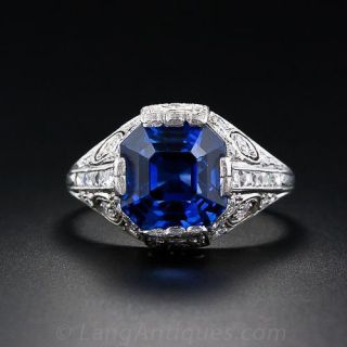 Tiffany & Co. Art Deco Sapphire and Diamond Ring