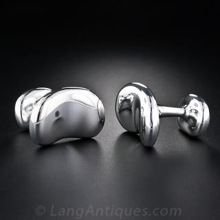 Tiffany & Co. Elsa Peretti Silver Bean Cufflinks
