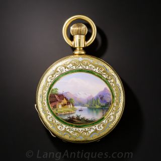Tiffany & Co. Enameled Ladies Pocket Watch