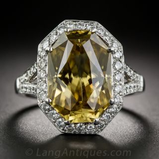 Tiffany & Co. Golden Zircon and Diamond Ring
