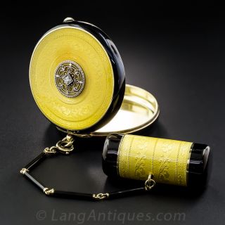 Tiffany & Co. Guilloche Enamel Compact and Lipstick