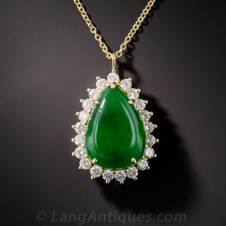 Tiffany and Co. Jadeite and Diamond Pendant