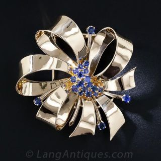 Tiffany & Co. Large Sapphire Bow Brooch