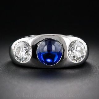 Tiffany & Co. Platinum Sapphire and Diamond Ring