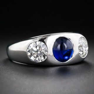 Tiffany & Co. Platinum Sapphire and Diamond Ring