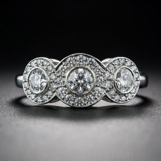 Tiffany and Co. Platinum Three-Stone Circlet Diamond Ring