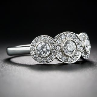 Tiffany and Co. Platinum Three-Stone Circlet Diamond Ring