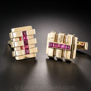 Tiffany and Co. Ruby Cufflinks