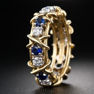 Tiffany and Co. - Schlumberger Sapphire and Diamond Wedding Band