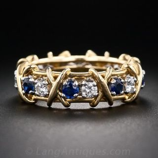 Tiffany and Co. - Schlumberger Sapphire and Diamond Wedding Band