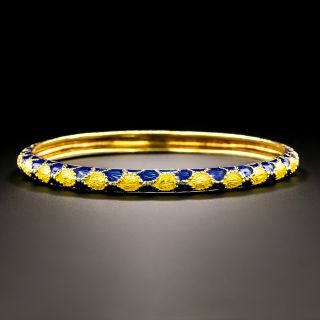 Tiffany Blue and Yellow Enamel Bangle Bracelet - 2