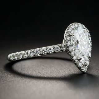 Tiffany & Co 1.34 Carat Pear Shape Diamond Halo Ring