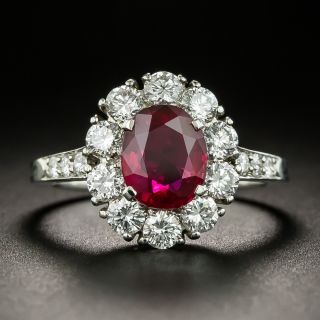 Tiffany & Co. 1.56 Carat No-Heat Burmese Ruby & Diamond Ring GIA