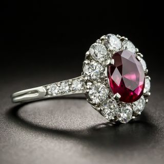 Tiffany & Co. 1.56 Carat No-Heat Burmese Ruby & Diamond Ring GIA
