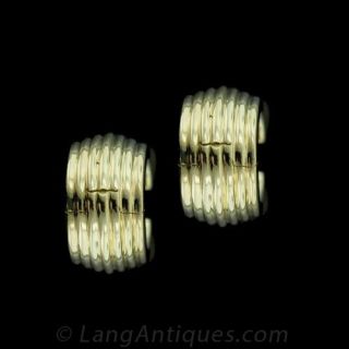 Tiffany   Co. 18 Karat Yellow Gold Hoop Earrings Main View
