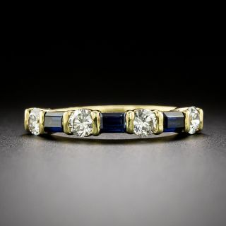 Tiffany & Co. 18K Bar Set Diamond and Sapphire Band - 3