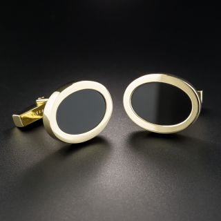 Tiffany & Co.18K Black Onyx Cufflinks 