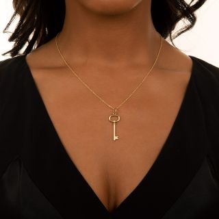 Tiffany & Co. 18K Gold Key Pendant