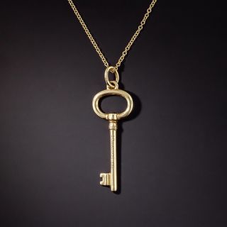 Tiffany & Co. 18K Gold Key Pendant - 1