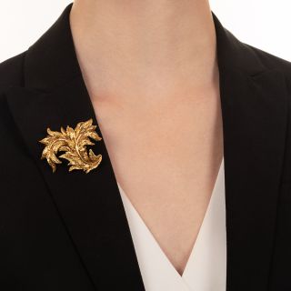 Tiffany & Co. 18K Leaf Brooch
