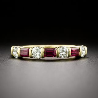Tiffany & Co. 18K Ruby and Diamond Half Band - 3
