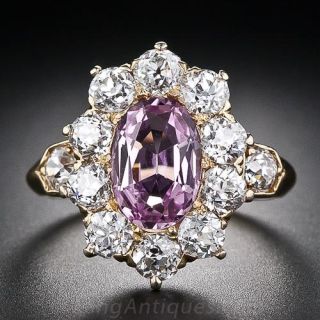 Tiffany & Co. Antique Pink Topaz and Diamond Ring