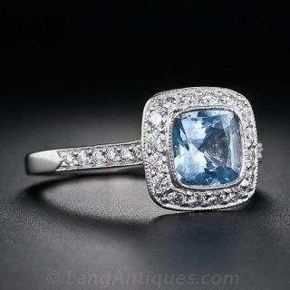 Tiffany & Co. Aquamarine and Diamond Ring