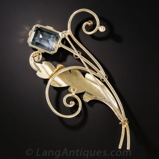 Tiffany & Co. Aquamarine and Sapphire brooch